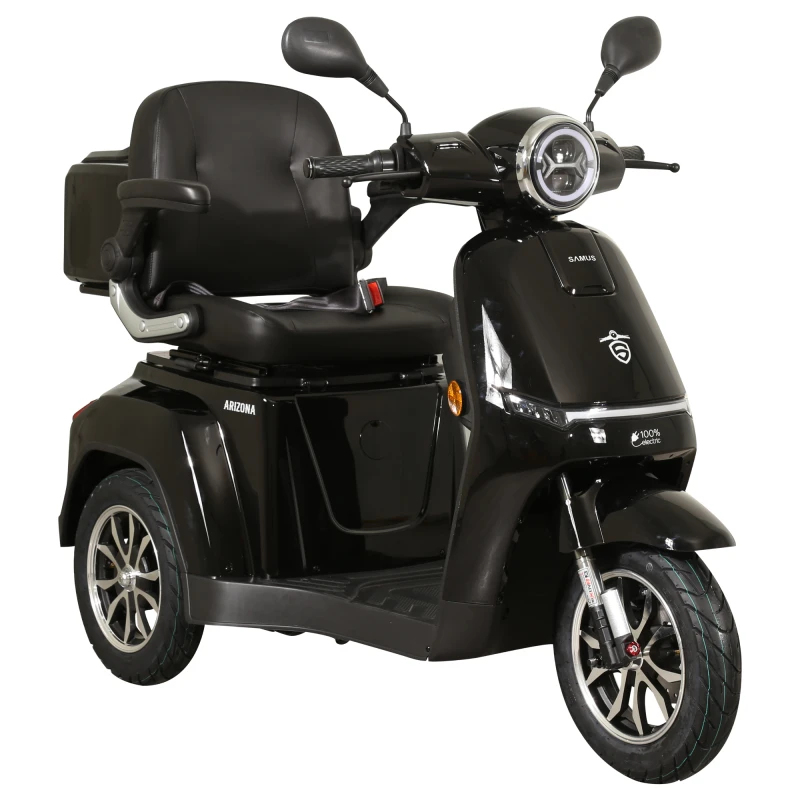 Triciclu electric, tricicleta, Samus Arizona-3R1-10T1000-60V20-Black, motor 1000 W, acumulator 60V 20Ah, autonomie 50 km, viteza maxima de 25 km/h, conform reglementarilor UE, fara permis