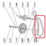 Curea transmisie 13 x 625 Ruris PS5800R-4-10, pentru motocultoarele Ruris 5800R