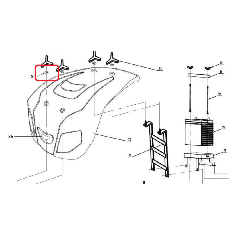 Garnitura capac RURIS PS918-1-76, pentru motocultoarele Ruris 918