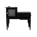 Soba pe Lemne cu Plita din Fonta (3 Ochiuri) și Cuptor Stanga, Emailata, Ø120 mm, 1000x1150x450 mm, Randament 67%, Negru