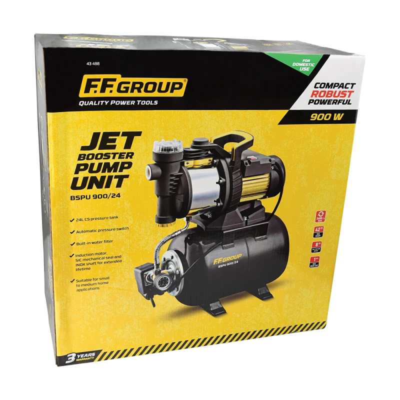 Hidrofor FF GROUP BSPU 900/24, 900W, Rezervor 24L, Debit 3600 l/h, Inaltime 42m, Cod 43488