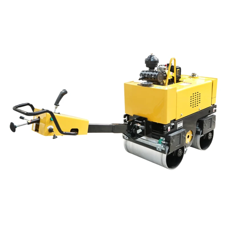 Cilindru compactor 800kg, cu tambur 2x635mm, motor 9CP diesel CF178, pornire electrica sau manuala