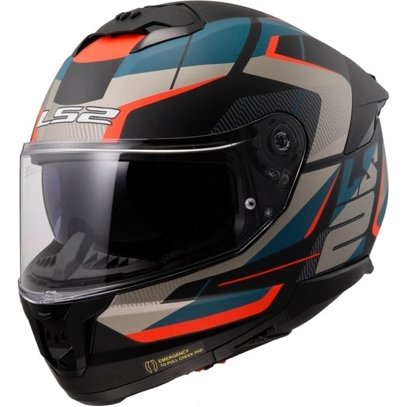 Casca LS2 FF808 Stream II Road Matt Black/Blue 2XL