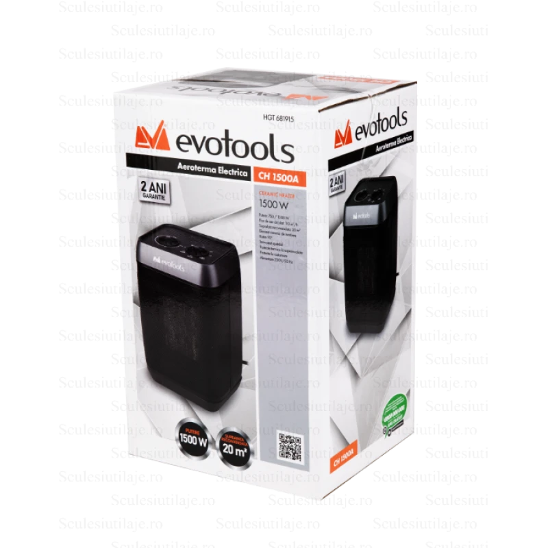 Aeroterma electrica cu rezistenta ceramica si rotire 90° CH 1500A EPTO – Putere 1500W