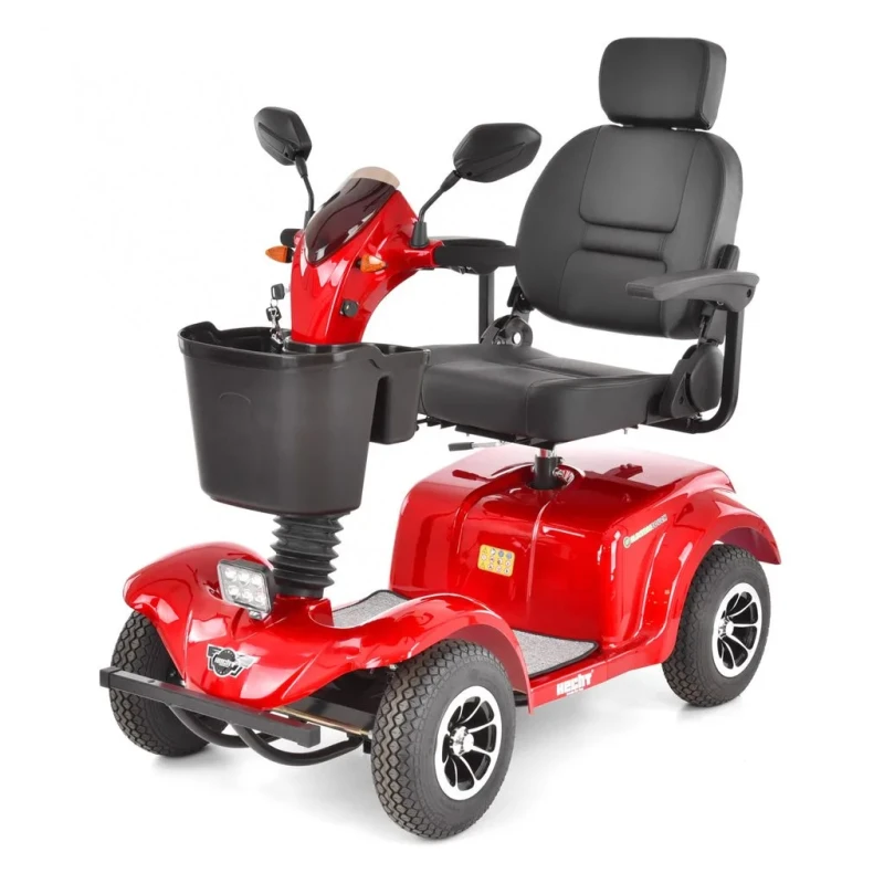 Scuter electric pentru persoane cu dizabilitati HECHT Wise Red, 4 roti, acumulator 24 V, 40 Ah, motor 500 W, viteza maxima 15 km/h, rosu