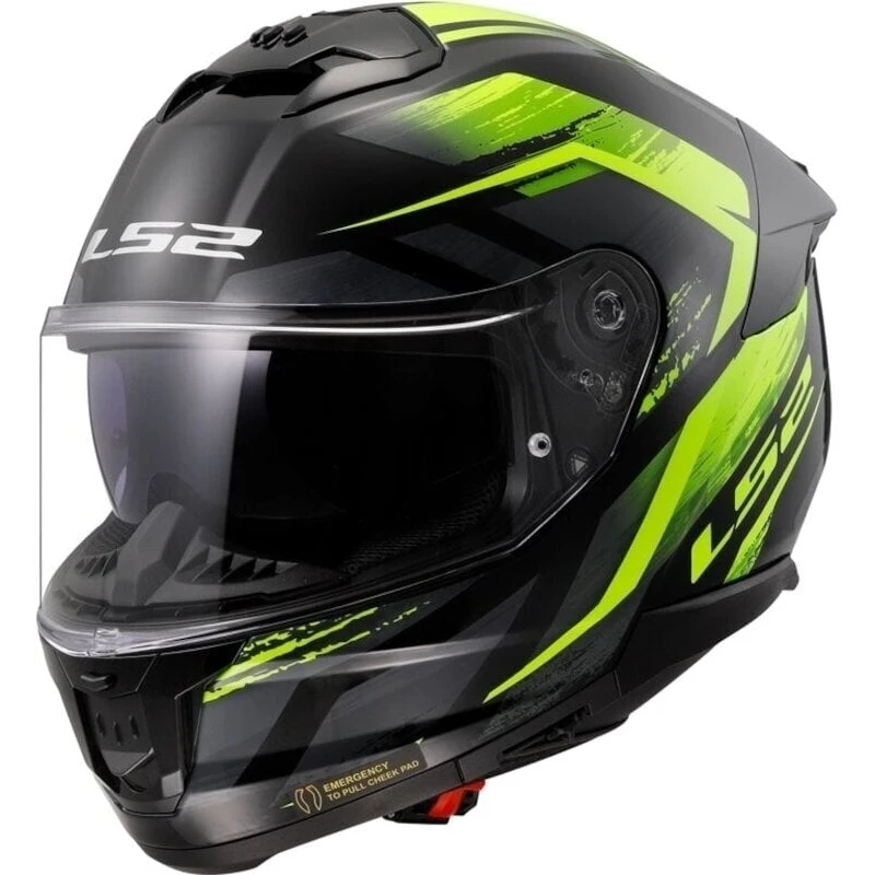 Casca LS2 FF808 Stream II Fury Black/H-V Yellow 2XL