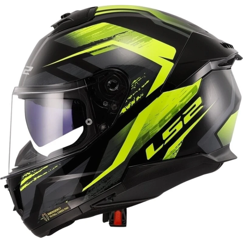 Casca LS2 FF808 Stream II Fury Black/H-V Yellow 2XL