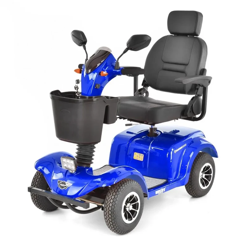 Scuter electric pentru persoane cu dizabilitati HECHT Wise Blue, 4 roti, acumulator 24 V, 40 Ah, motor 500 W, viteza maxima 15 km/h, albastru