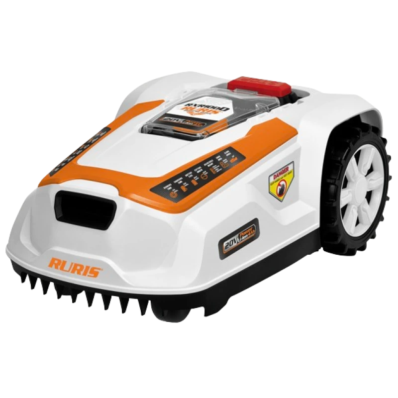 Robot de tuns gazon RURIS RXR1000, latime de lucru 180 mm, suprafata de lucru 1000 mp, acumulator Li-Ion, 20V, 4Ah, panta 20 grade, wifi, bluetooth
