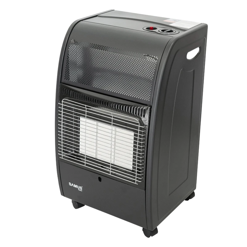 Soba pe gaz Samus RS421, GPL, 3 trepte de putere 1.55/2.9/4.2 kW, Senzor de prezenta a flacarii, Tip aprindere: piezo-electrica, Negru