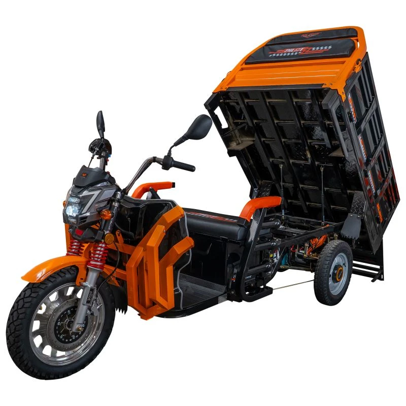 RURIS Pilot 3130N – Triciclu Electric Cargo cu Motor 3600W, Baterie 72V 58Ah, Autonomie 80 km, Capacitate 603 kg, Frana Fata Disc / Spate Tambur, viteza maxima de 25 km/h, conform reglementarilor UE, fara permis, negru