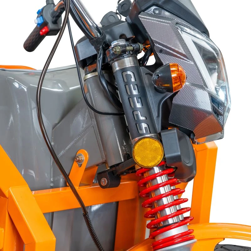 RURIS Pilot 3130G – Triciclu Electric Cargo cu Motor 3600W, Baterie 72V 58Ah, Autonomie 80 km, Capacitate 603 kg, Frana Fata Disc / Spate Tambur, viteza maxima de 25 km/h, conform reglementarilor UE, fara permis, gri