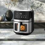 Friteuza cu aer cald Samus AF6.5B-S1700DW, 6.5 l, 1700 W, Timer 0-60 minute, Afisaj electronic, 8 programe, Temperatura ajustabila 80-200 C (Negru/Inox)