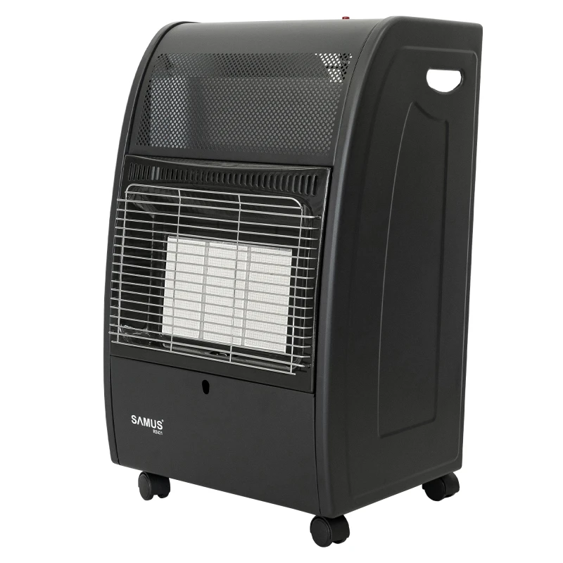 Soba pe gaz Samus RS421, GPL, 3 trepte de putere 1.55/2.9/4.2 kW, Senzor de prezenta a flacarii, Tip aprindere: piezo-electrica, Negru