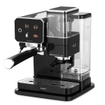 Espressor manual Samus Flavour 20, 1350 W, 20 bari, Rasnita integrata 115g, Rezervor 0.9 l, Spumare de inalta presiune (Negru/Inox)