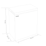 Lada frigorifica Samus LS168E, 142 L, Clasa E, Fast Freeze, Panou electronic cu leduri, Dezghetare manuala, rotile pentru deplasare, H 84.5 cm (Alb)