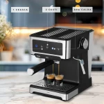 Espressor manual Samus Espressia 20, 1150 W, Ecran IMD integrat, 20 bari, 3 optiuni, Rezervor apa 1.8 l, Spumare cu abur (Negru/Inox)