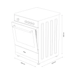 Aragaz Samus SM561ABS, 4 Arzatoare gaz, Cuptor gaz, Siguranta plita si cuptor, Geam dublu la cuptor, Alb