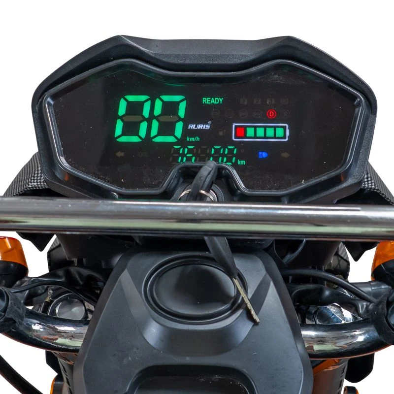 Triciclu Electric Cargo RURIS Pilot 3120N, 2000W, 72V 45Ah, Autonomie 70 km, Gri – Utilitar, Sarcina 542 kg, viteza maxima de 25 km/h, conform reglementarilor UE, fara permis, negru