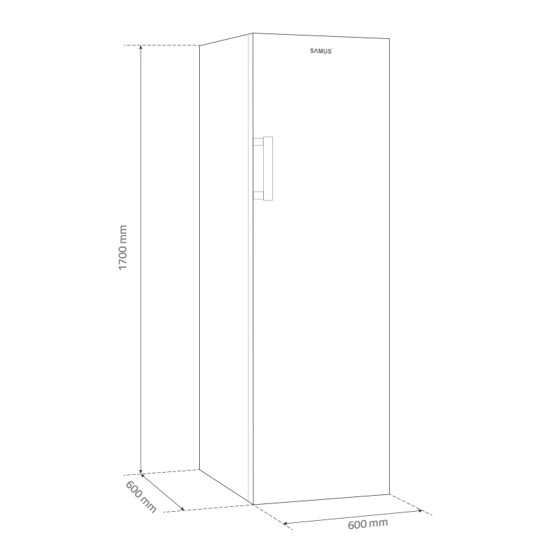 Congelator Samus SC337E, 242 L, Clasa energetica E, Dezghetare manuala, Termostat reglabil, 7 sertare, H 170 cm, Alb