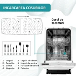 Masina de spalat vase Incorporabila Samus SBDW46.5, Latime 45 cm, 9 Seturi, 5 Programe, Clasa de energie E