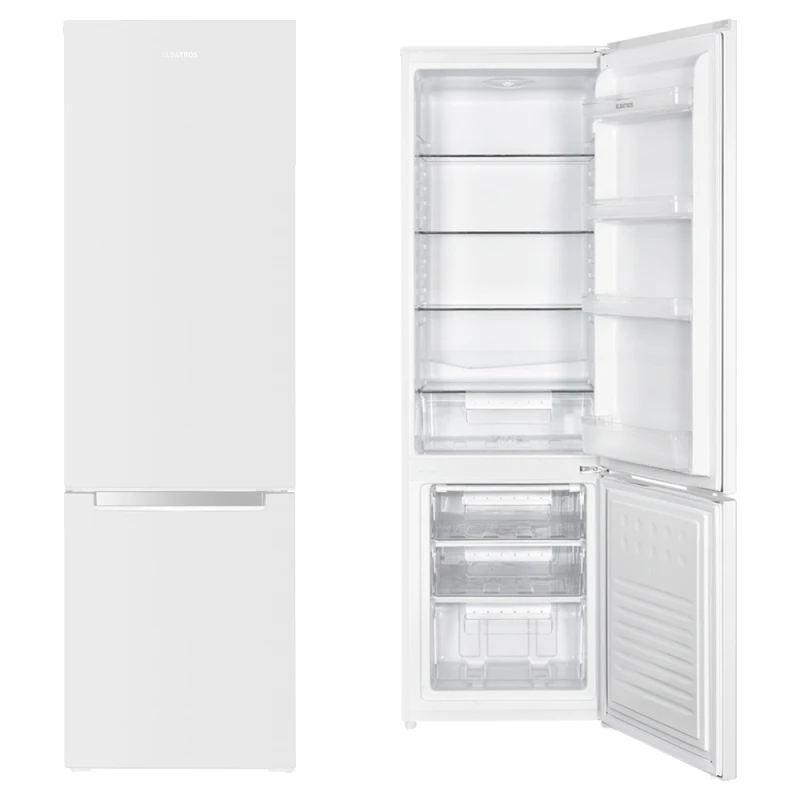 Combina frigorifica Albatros CF343E, 262 L, Termostat reglabil, 3 sertare la congelator, Clasa E, H 180 cm (Alb)
