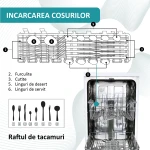 Masina de spalat vase Samus SDW46.6, 9 seturi, clasa E, 6 programe, latime 44.8 cm, optiune incarcare pe jumatate, control electronic cu leduri, pornire intarziata, blocare acces copii, alb