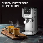 Espressor manual Samus PICCOLO 20 K, 1350 W, 20 bari, Rezervor 1.2 l, 5 bauturi, Utilizare cafea macinata sau capsule (Inox)