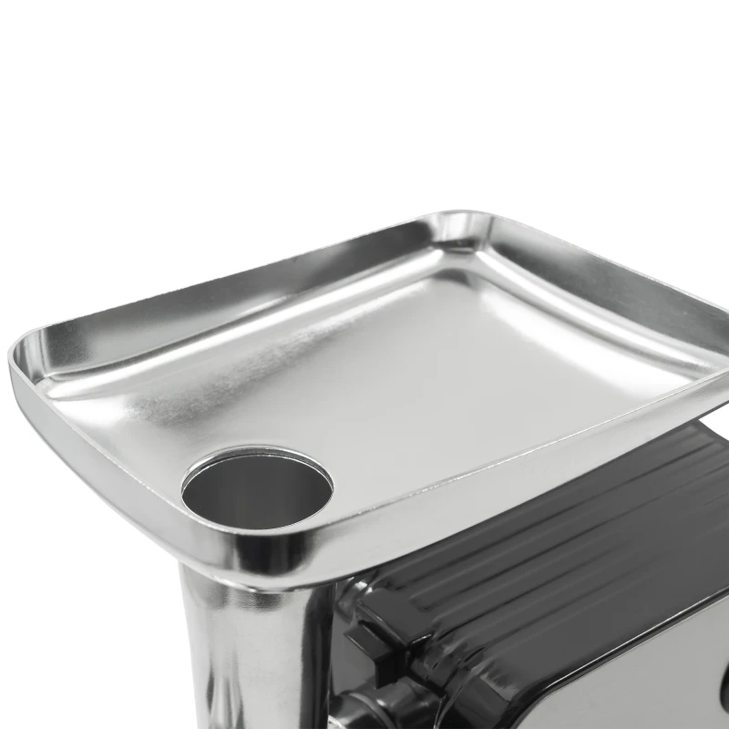 Masina de tocat carne Samus SMT2200X, 2200 W, Cutit din inox, 1 viteza + revers, 3 site din otel, Accesoriu rosii, Accesoriu pentru carnati, Negru/Inox