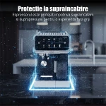 Espressor Automat Samus INFINITY 20, 1350 W, 20 Bari, Rezervor apa 1800 ml, Rezervor lapte 500 ml, 7 Optiuni de cafea, Duza spumare lapte si tavita de colectare detasabile, Negru/Inox