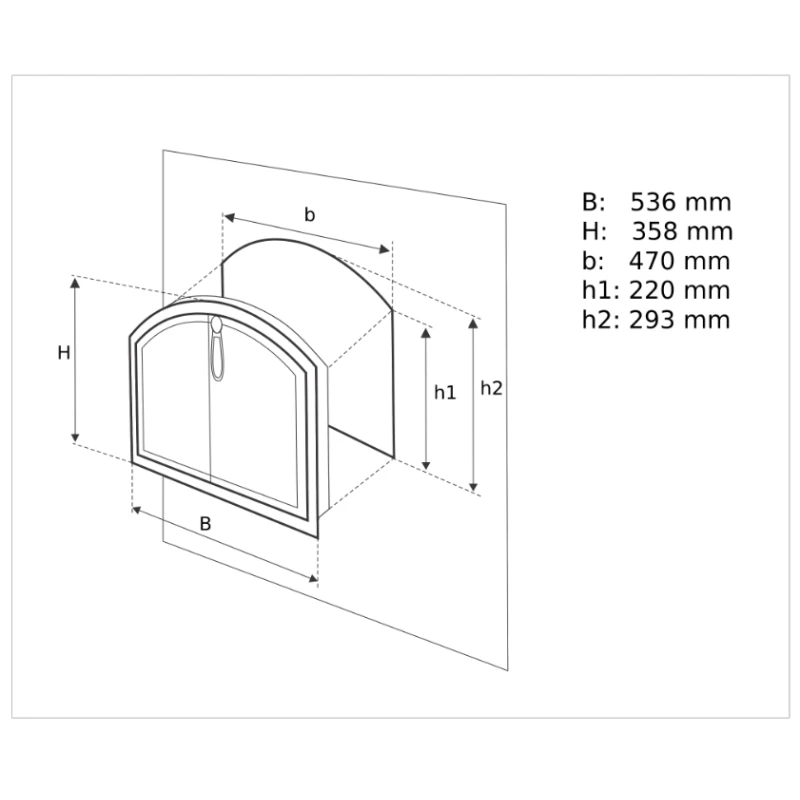 Usa Cuptor Pizza cu Geam Model Grecesc 358x536 mm