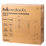 Incalzitor Radiant cu Infrarosu Diesel IRDH 15 kW Evotools, putere 15 kW, eficienta 94%, rezervor 42L, consum redus 1.4 l/h, incalzire pana la 110 m², debit de aer 70 m³/h, aprindere directa prin scanteie