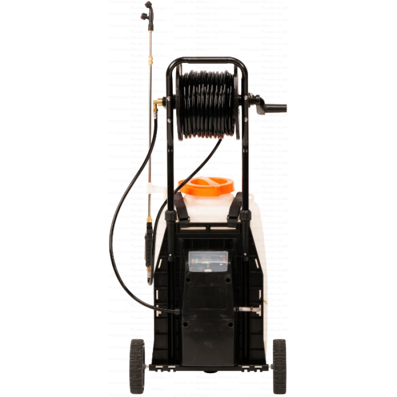 Pompa de stropit Evotools, cu acumulator si roti de transport – 40L, 6 Bar, 12V