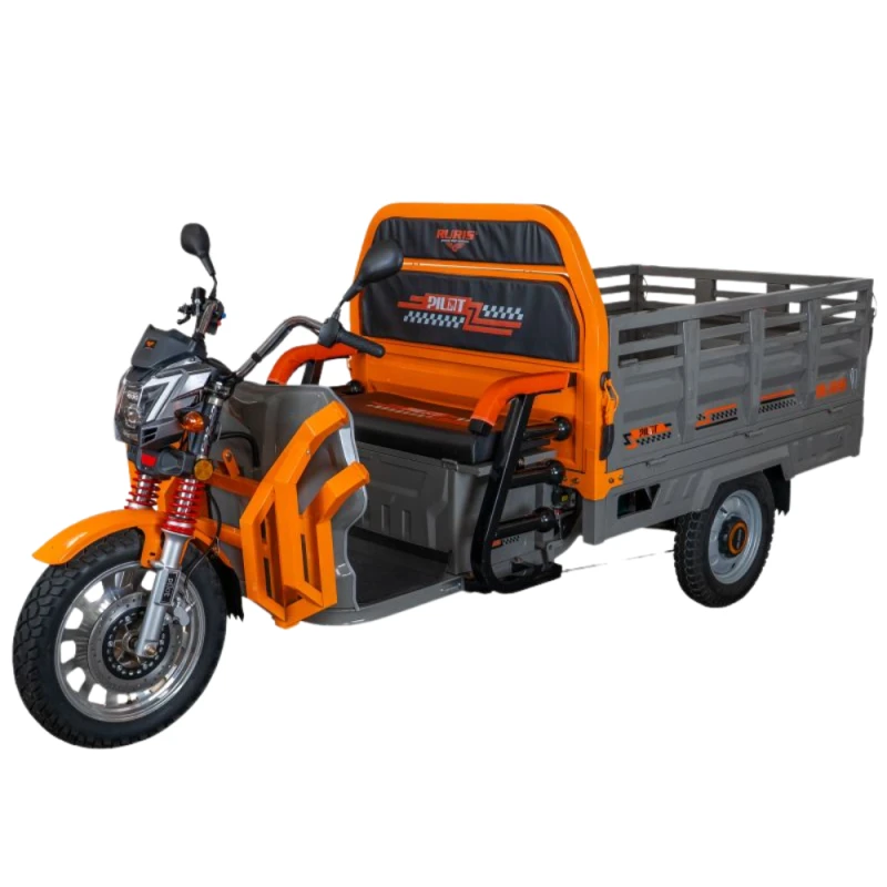 RURIS Pilot 3130G – Triciclu Electric Cargo cu Motor 3600W, Baterie 72V 58Ah, Autonomie 80 km, Capacitate 603 kg, Frana Fata Disc / Spate Tambur, viteza maxima de 25 km/h, conform reglementarilor UE, fara permis, gri