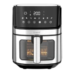 Friteuza cu aer cald Samus AF6.5B-S1700DW, 6.5 l, 1700 W, Timer 0-60 minute, Afisaj electronic, 8 programe, Temperatura ajustabila 80-200 C (Negru/Inox)