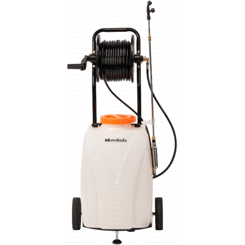 Pompa de stropit Evotools, cu acumulator si roti de transport – 40L, 6 Bar, 12V