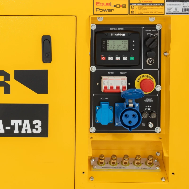Generator diesel profesional Stager YDE15000TA-TA3, 11.5 kW, 230V/400V, insonorizat, pornire electrica, panou digital SmartGen, conexiune ATS