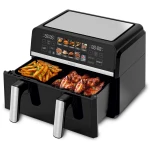 Friteuza cu aer cald Samus AF9BIG-S2500DW, 2500 W, 9 L, Separator compartiment detasabil, 10 programe presetate, Negru