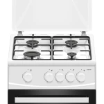 Aragaz Albatros AL452ABS, 4 Arzatoare gaz, 50cm, Cuptor gaz, Siguranta plita si cuptor, Geam dublu la cuptor, Alb