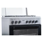Aragaz SAMUS SM662AENS1, Gaz+Electric, 4 arzatoare, Wok, Cuptor electric 56 l, 7 functii, Clasa A (Inox)