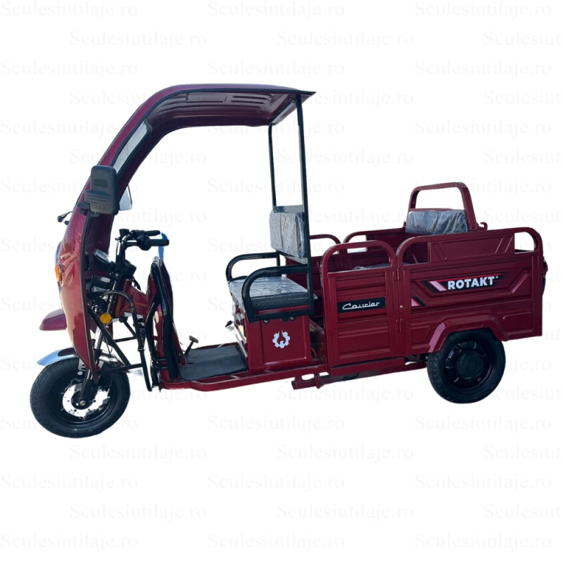 Triciclu Electric Rotakt Courier – 2000W, 72V, 32Ah, Autonomie 79 km, Sarcina 478 kg, fara permis + cabina