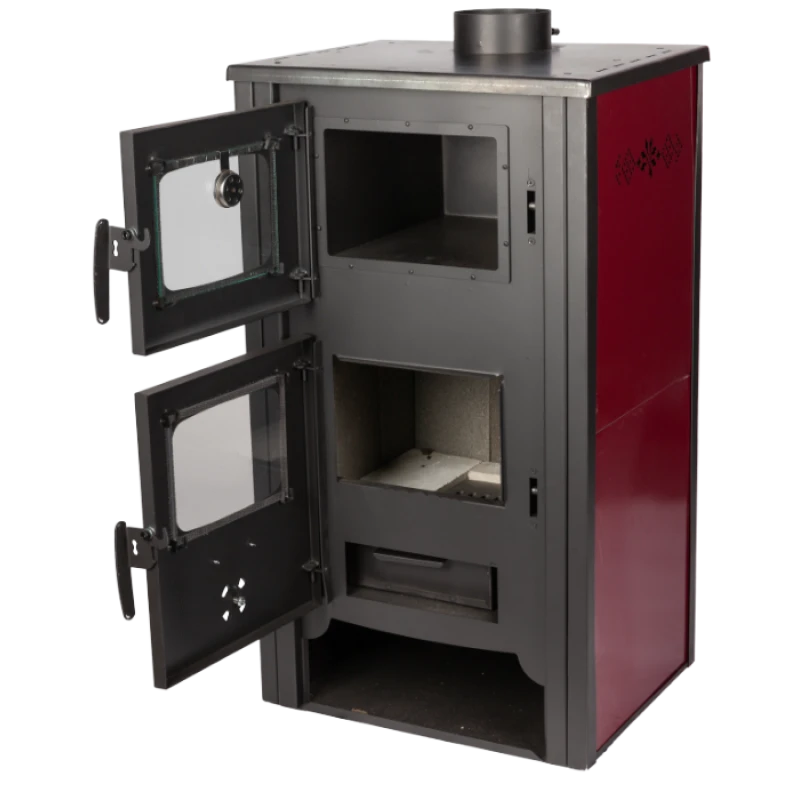 Semineu pe Lemne cu Cuptor si Termometru Evotools Plus EcoDesign, 12 kW, randament 84%, suprafata incalzita 85 m²