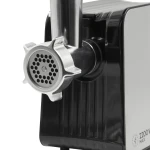 Masina de tocat carne Samus SMT2200X, 2200 W, Cutit din inox, 1 viteza + revers, 3 site din otel, Accesoriu rosii, Accesoriu pentru carnati, Negru/Inox