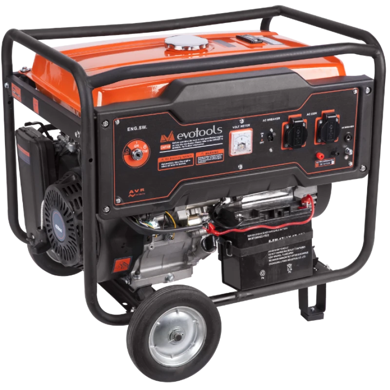 Generator benzina Evotools GG 5500A, 5000 W continuu, motor OHV 10.7 CP, regulator tensiune