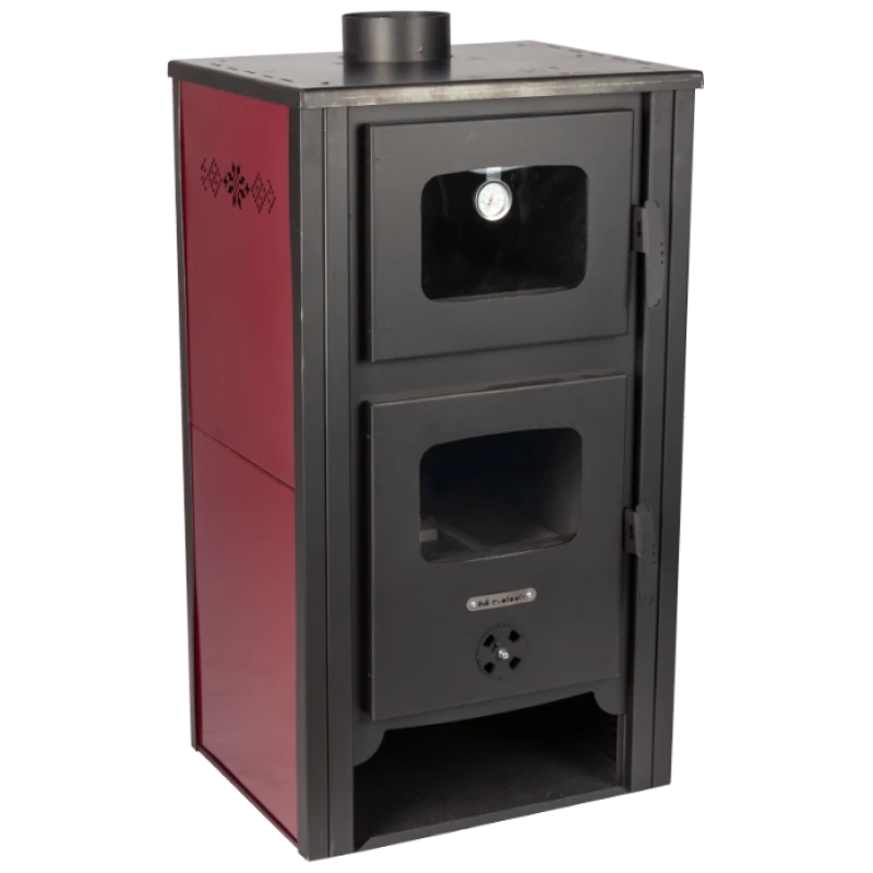 Semineu pe Lemne cu Cuptor si Termometru Evotools Plus EcoDesign, 12 kW, randament 84%, suprafata incalzita 85 m²