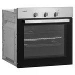 Cuptor incorporabil Samus SC616GTXV, Electric, 62 L, 5 functii, Timer, Ventilatie tangentiala de racire, Clasa A, Geam Low-E, Butoane ergonomice, Maner metalic, Negru/Inox