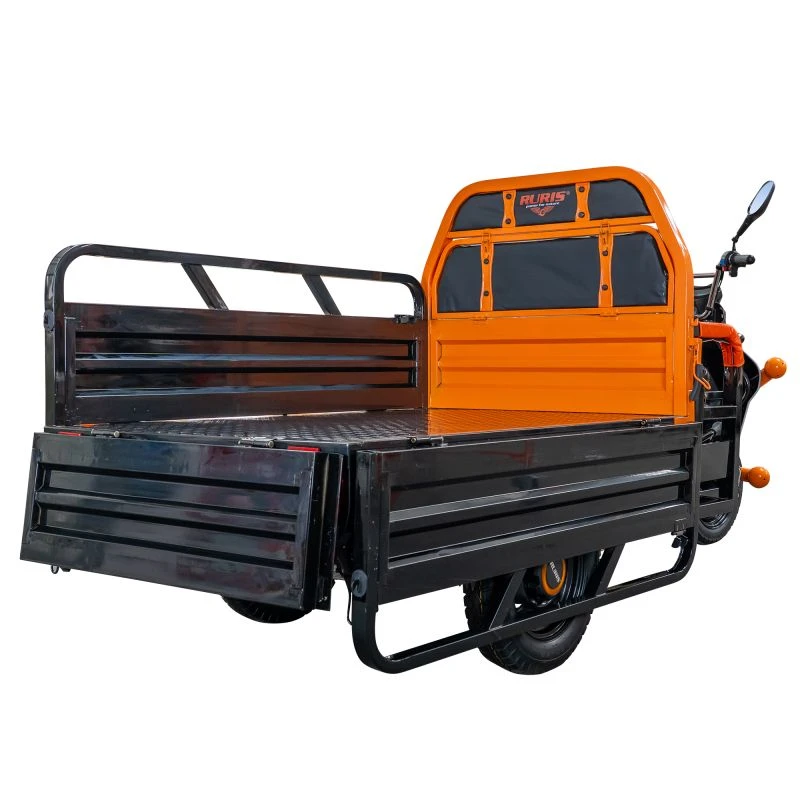 Triciclu Electric Cargo RURIS Pilot 3120N, 2000W, 72V 45Ah, Autonomie 70 km, Gri – Utilitar, Sarcina 542 kg, viteza maxima de 25 km/h, conform reglementarilor UE, fara permis, negru