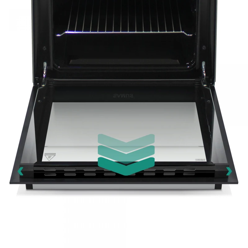 Aragaz Samus SM561ABS, 4 Arzatoare gaz, Cuptor gaz, Siguranta plita si cuptor, Geam dublu la cuptor, Alb