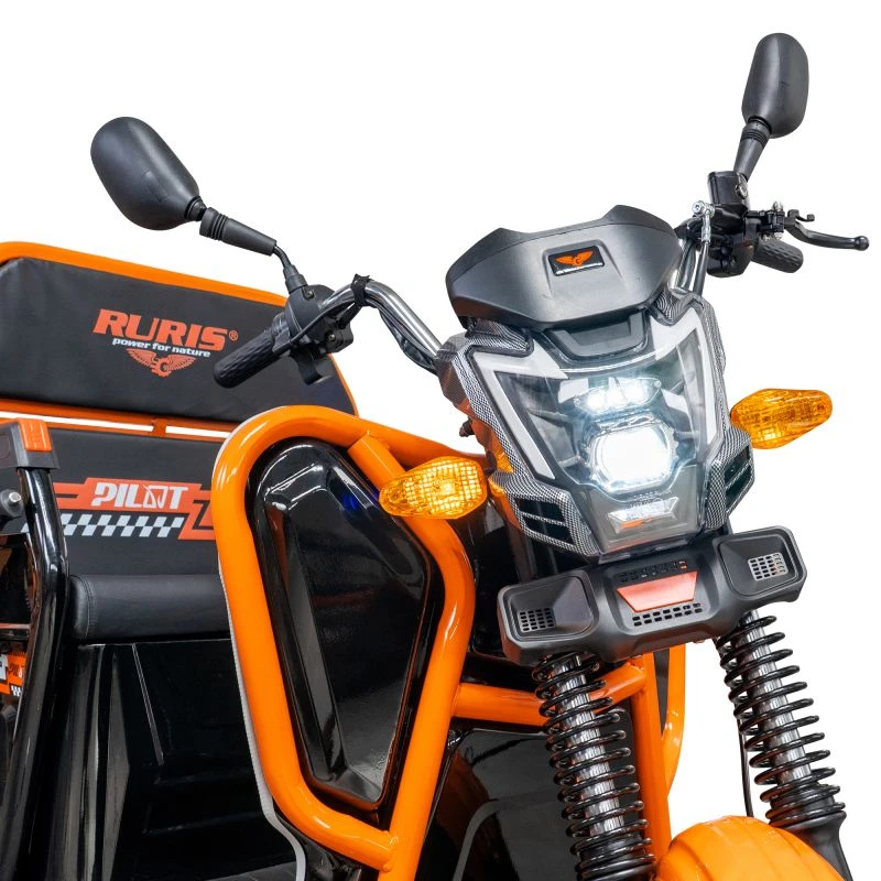 Triciclu Electric Cargo RURIS Pilot 3110N – Motor Electric 2000W, Baterie 72V 32Ah, Autonomie 80 km, Sarcina 300 kg, viteza maxima de 25 km/h, conform reglementarilor UE, fara permis, negru