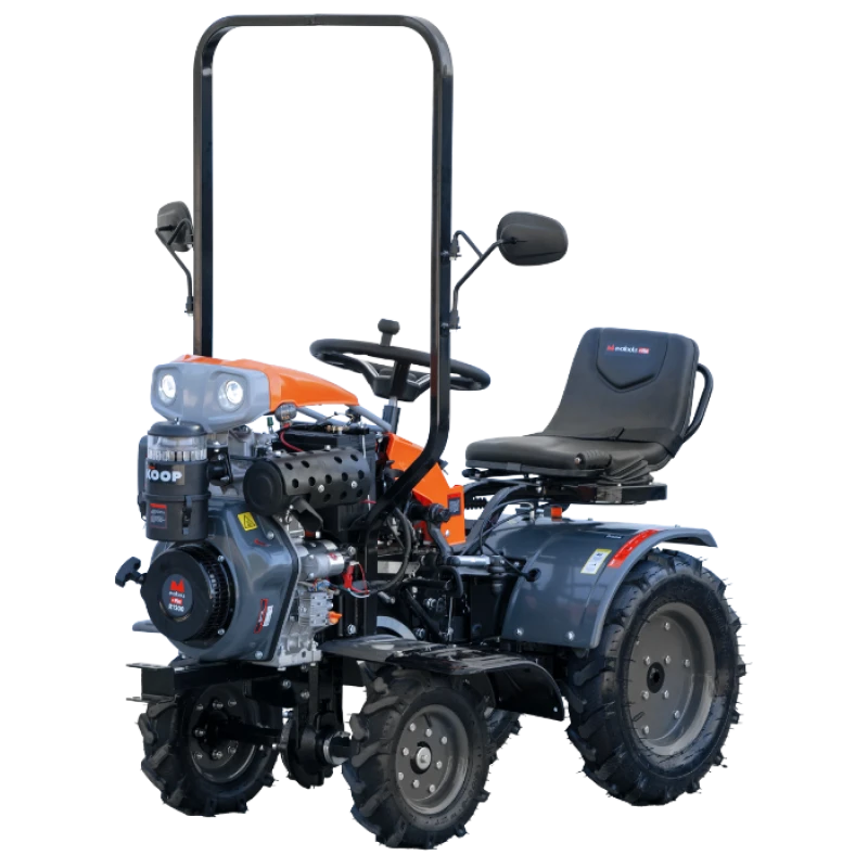 Motocultor Ride-On 4x4 R1200 Evotools PLUS, motor diesel 12CP Koop, cutie 3+1 viteze, far LED si sistem de franare hidraulic